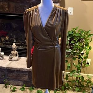 Gold velvet dress